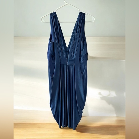 BCBGMaxAzria Blue V-Neck Sleeveless Cocktail Dress | Women's Size S | NWT - Picture 4 of 10